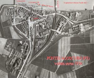 1936 Veduta aerea di Pontelagoscuro prima dei 34 bombardamenti